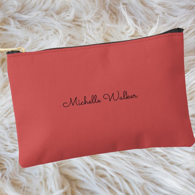 Modern Simple Elegant Black Monogram Accessory Pouch (Creator Uploaded)