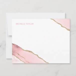 Modern Simple Elegant Blush Pink Agate Card