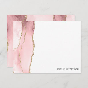 Modern Simple Elegant Blush Pink Agate Card
