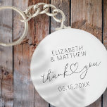 Modern Simple Elegant Chic Minimal Heart Wedding Keychain<br><div class="desc">This simple and modern design is composed of sans serif and playful cursive typography with doodle hearts. Perfect for wedding party favours.</div>