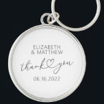 Modern Simple Elegant Chic Minimal Heart Wedding Keychain<br><div class="desc">This simple and modern design is composed of sans serif and playful cursive typography with doodle hearts. Perfect for wedding party favours.</div>