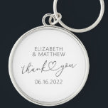 Modern Simple Elegant Chic Minimal Heart Wedding Keychain<br><div class="desc">This simple and modern design is composed of sans serif and playful cursive typography with doodle hearts. Perfect for wedding party favours.</div>