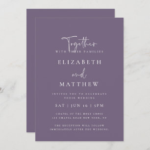 Modern Simple Elegant Chic Typography Wedding Invitation