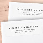 Modern Simple Elegant Chic Wedding Return Address<br><div class="desc">Composed of modern serif typography. These elements are simple, timeless, and modern..
This is designed by White Paper Birch Co. exclusive for Zazzle.
Available here:
http://www.zazzle.com/store/whitepaperbirch</div>