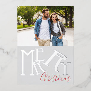 Modern Simple Elegant Christmas Photo Card