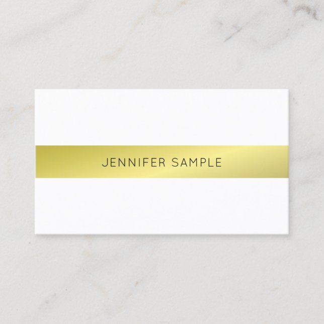 Modern Simple Elegant Design Gold Plain Luxury Business Card (Front)
