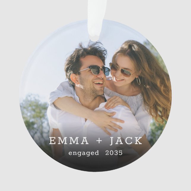 Modern Simple Elegant Engagement Photo Keepsake (devant)