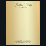 Modern Simple Elegant Gold Template Calligraphed Letterhead<br><div class="desc">Gold Look Modern Elegant Typography Text Template Letterhead.</div>
