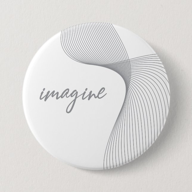 Modern, simple, elegant graphic design of Imagine 3 Inch Round Button (Front)