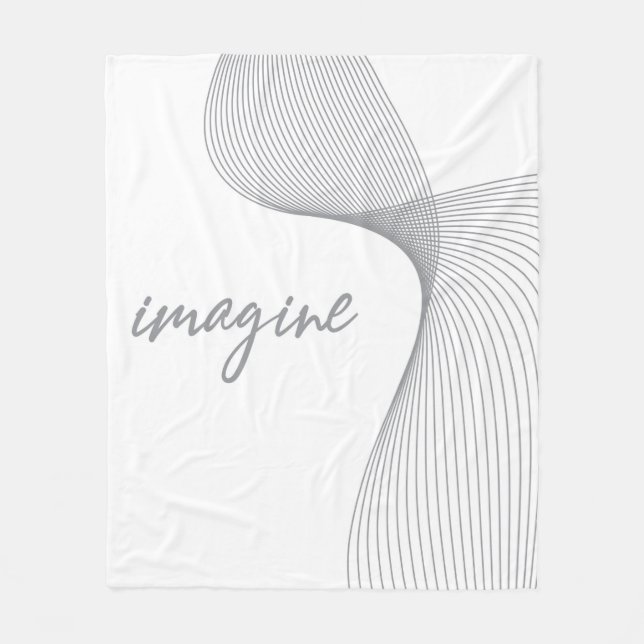 Modern, simple, elegant graphic design of Imagine Fleece Blanket (Front)