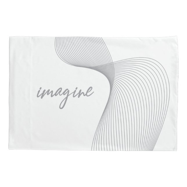 Modern, simple, elegant graphic design of Imagine Pillowcase (Back)