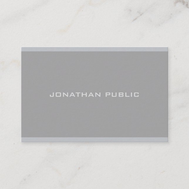 Modern Simple Elegant Grey Professional Template Business Card (Front)