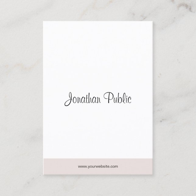Modern Simple Elegant Hand Script Text Minimalist Business Card (Front)