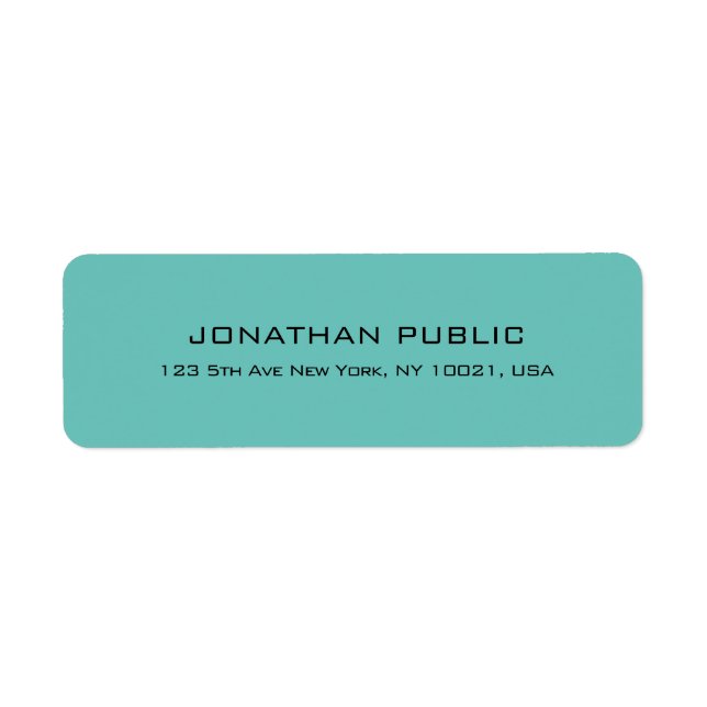 Modern Simple Elegant Light Teal Return Address (Front)