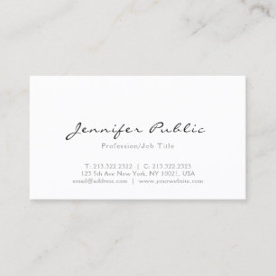 Modern Simple Elegant Minimalist Professional Top Business Card
