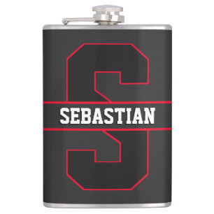 Modern Simple Elegant Personalized Monogram Hip Flask