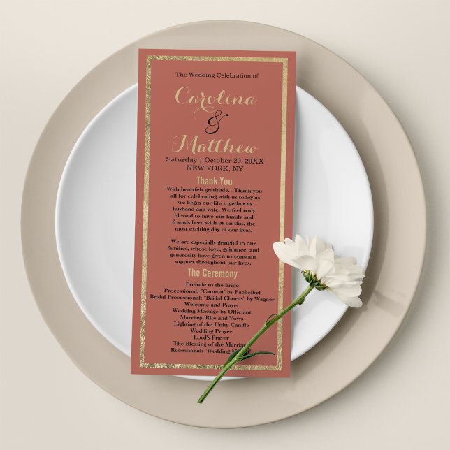 Modern simple elegant rosy peach gold Program (Modern simple elegant rosy peach gold Program)