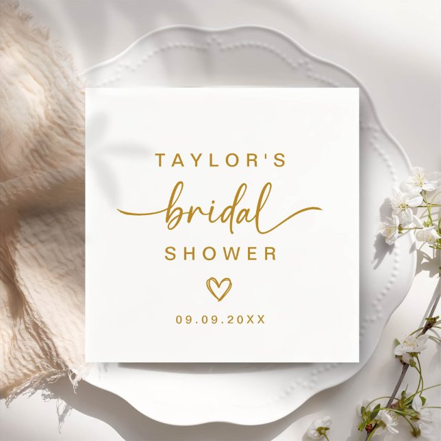 Modern Simple Elegant Script Bridal Shower Party Napkin (Creator Uploaded)