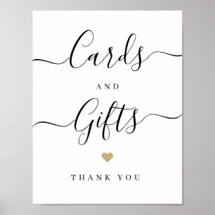 Modern simple elegant script cards and gifts sign