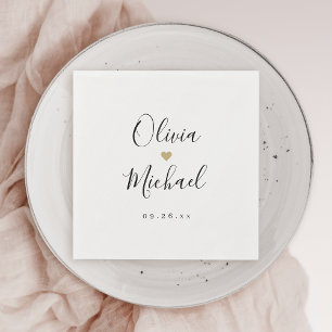 Modern simple elegant script couples names wedding napkin