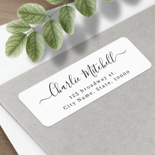 Modern simple elegant script return address