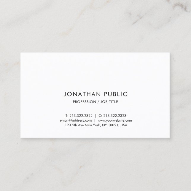 Modern Simple Elegant Template Easy to Make Business Card (Front)