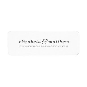 Modern Simple Elegant Typographie Adresse de retou