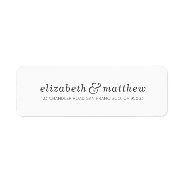 Modern Simple Elegant Typographie Adresse de retou (Devant)