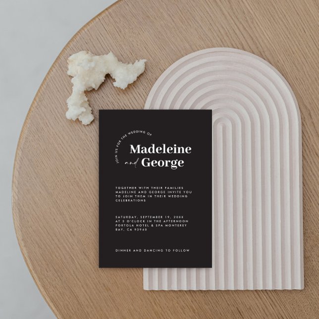 Modern simple elegant typography black and white save the date (Creator Uploaded)