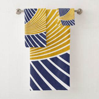 Modern, simple, elegant, waves, lines, stripes bath towel set