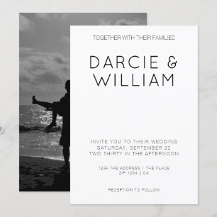Modern Simple Elegant Wedding Personalized Photo Invitation