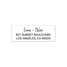 Modern Simple Elegant Wedding Return Address Stamp