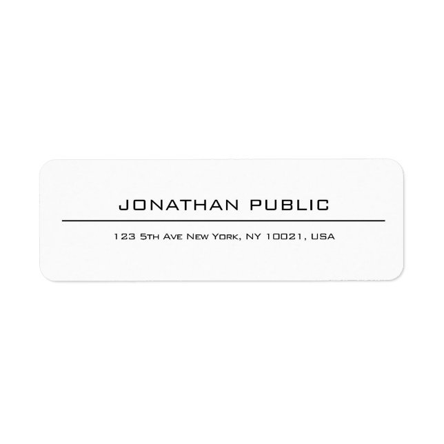 Modern Simple Elegant White Professional Address (Front)