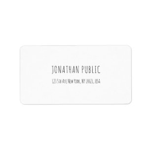 Modern Simple Elegant White Professional Plain Label