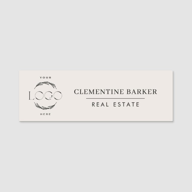 Modern simple Elegant your logo Name Tag (Front)