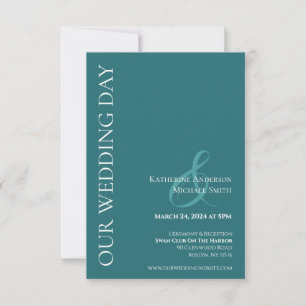 Modern Simple Emerald Green Wedding- Invitation