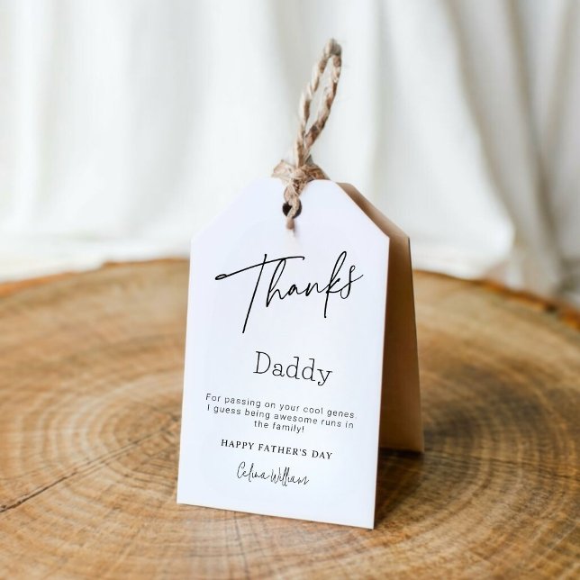 Modern Simple Fathers Day Thank You Favour Tag (Show Dad He's Awesome with This Sleek Favor Tag!)