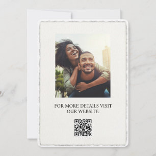 Modern Simple Faux Deckled-Edge Wedding Invitation