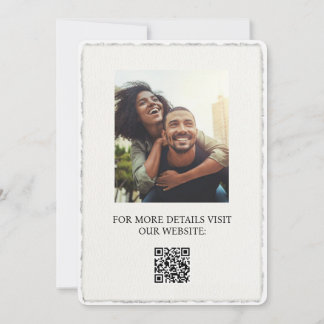 Modern Simple Faux Deckled-Edge Wedding Invitation