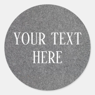 Modern Simple Faux Gray Felt Sticker Label