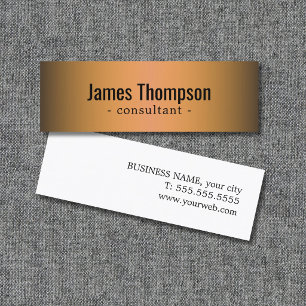 Modern Simple Faux Metal Consultant Mini Business Card