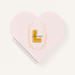 Modern Simple Feminine Girly Blush Pink Monogram  Notebook