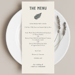 Modern Simple Fern Botanical Illustration Wedding Menu<br><div class="desc">Modern Simple Fern Botanical Illustration Wedding Menu</div>