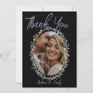 Modern Simple Floral Wedding Thank You Card
