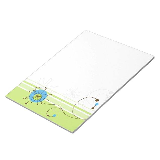 Modern Simple Flower Green Typography Notepad (Angled)