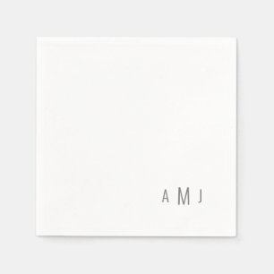 Modern Simple Font Couple Grey Monogram Napkins