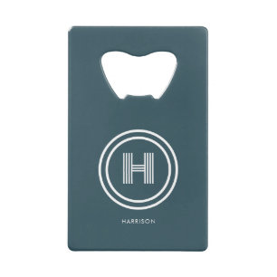 Modern Simple form Monogrammed Credit Card Bottle Opener