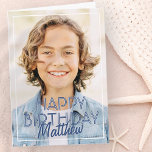 Modern Simple Frame Custom Photo Birthday Greeting Card<br><div class="desc">Design is modern and simple. Add a custom photo of the birthday celebrant and add his/her name,  add a custom message</div>
