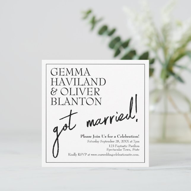 Modern Simple Fun Bordered Wedding Reception Invitation (Standing Front)