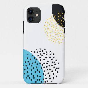 Modern, simple, fun, Memphis style geometric art iPhone 11 Case
